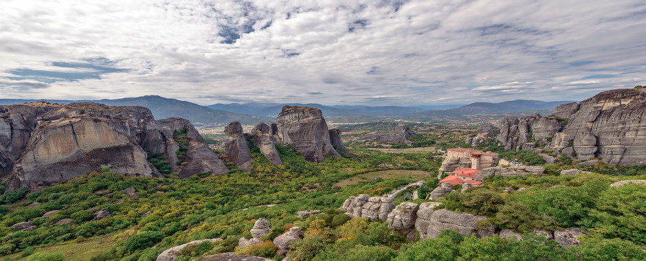 Meteora panorama clouds