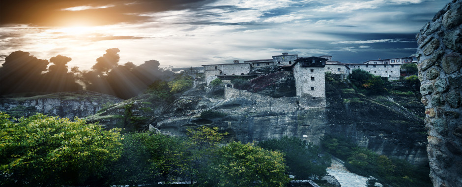 Meteora monasteries sunrise dawn