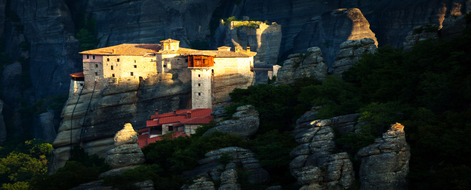 Meteora monasteries sunset